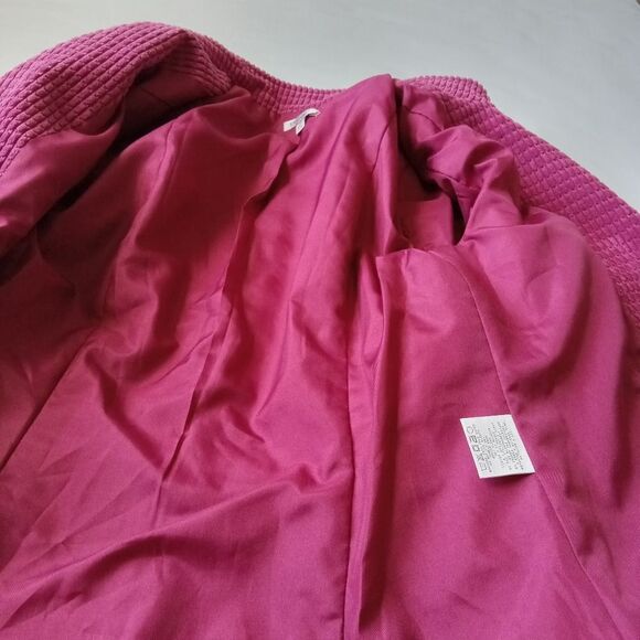 Ingenuity Pink Padded Shoulder Textured Button Down Blazer Jacket Women's Size 8 - Picture 12 of 12